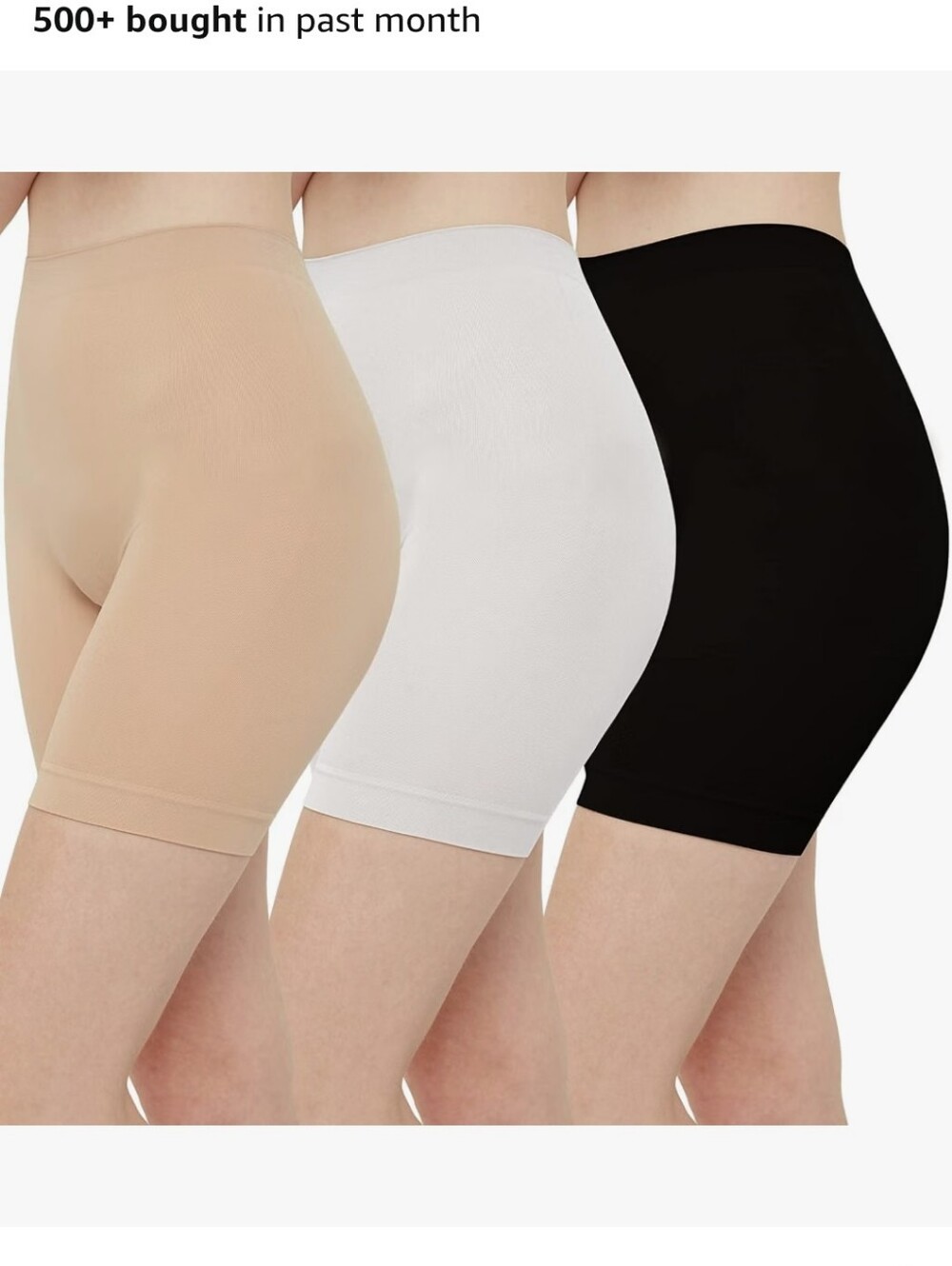 Seamless High-Waist Shaping Shorts - Nude, White & Black Size XXL Fits XL New 3